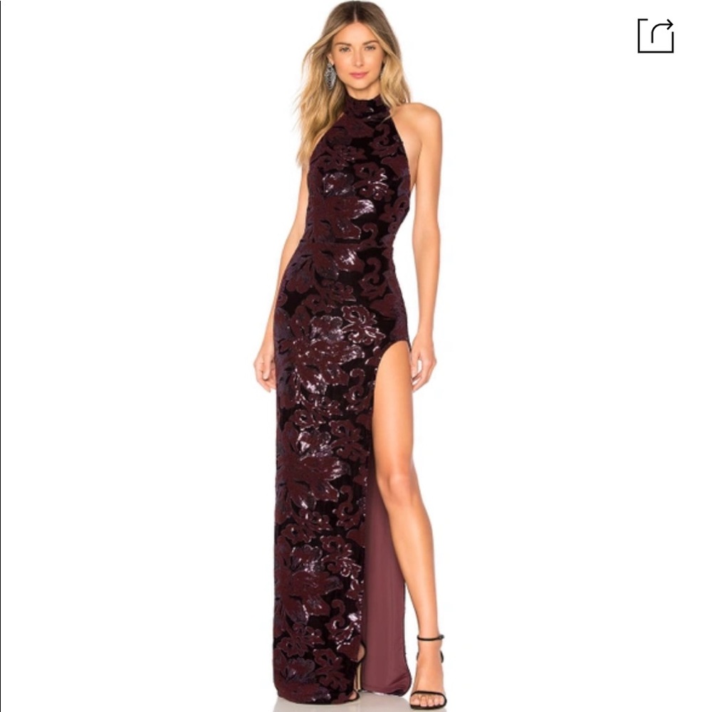 Michael Costello x Revolve Penelope Gown In Purple Floral